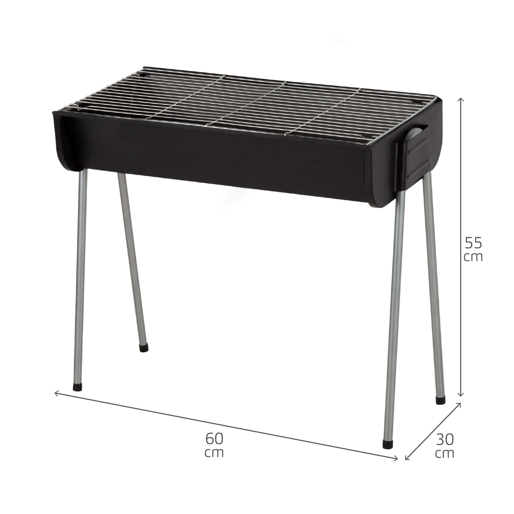 Aktive Barbacoa de carbón de acero (60x30x55 cm) con patas fijas 4/7