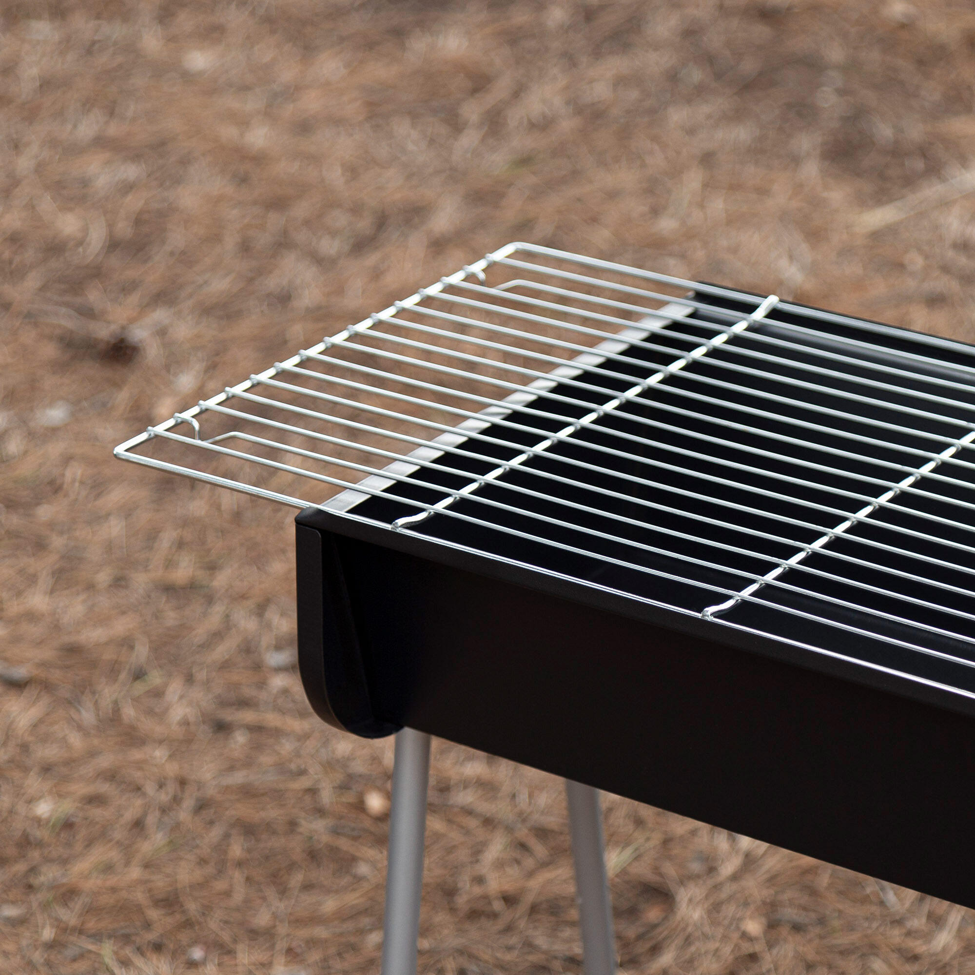 Aktive Barbacoa de carbón de acero (60x30x55 cm) con patas fijas 7/7