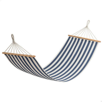 Aktive Hamaca colgante 200x100 cm a rayas con soportes de madera