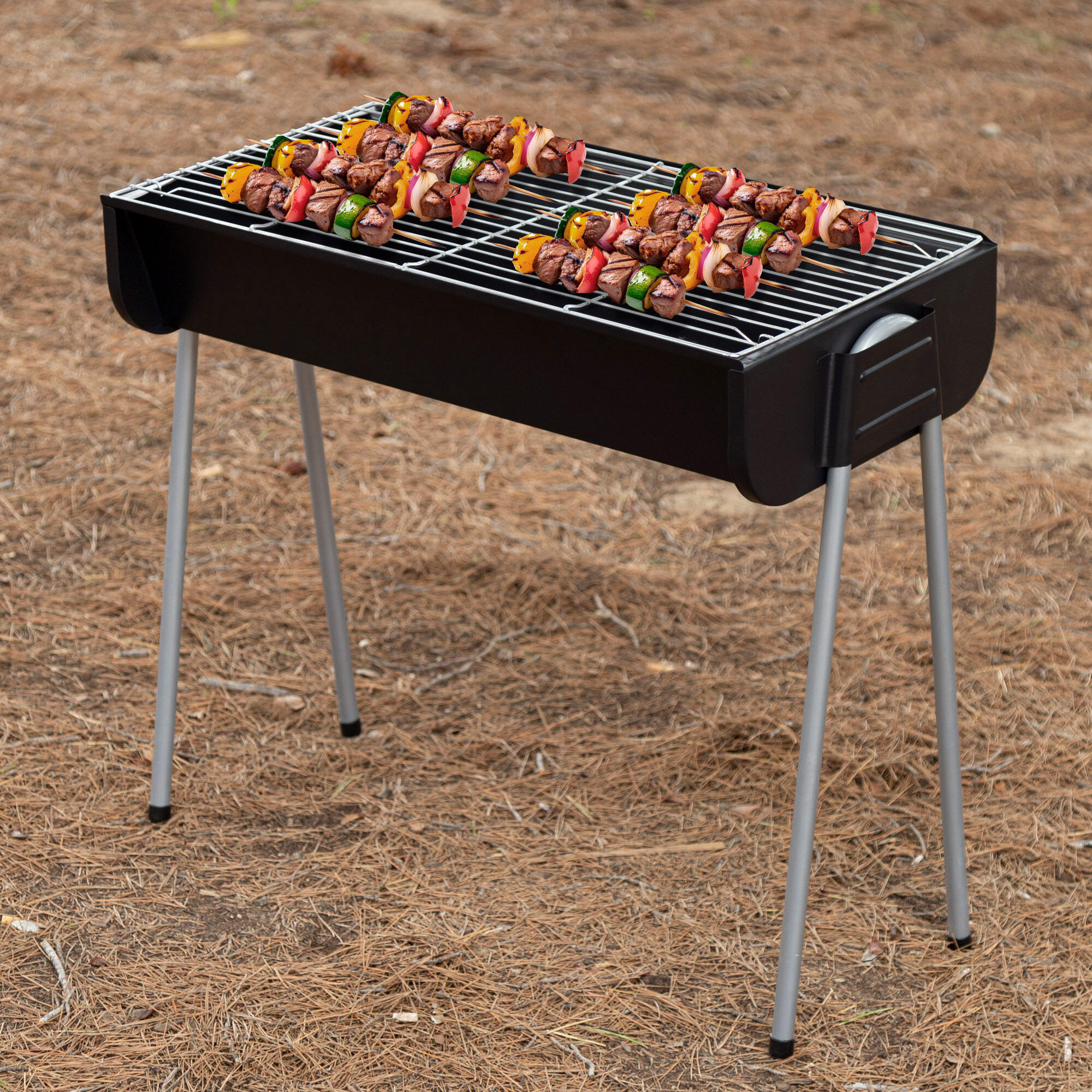 Aktive Barbacoa de carbón de acero (60x30x55 cm) con patas fijas 2/7