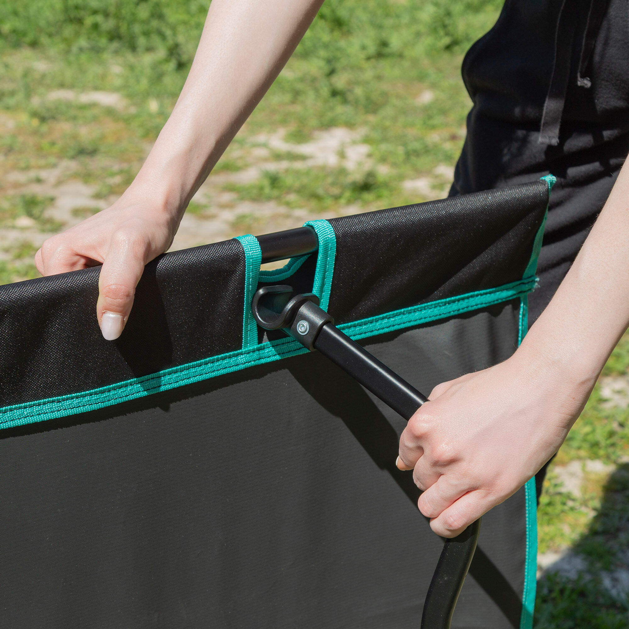 Aktive Lit de camping pliant 194x65,5x14 cm noir avec sac de transport 5/7
