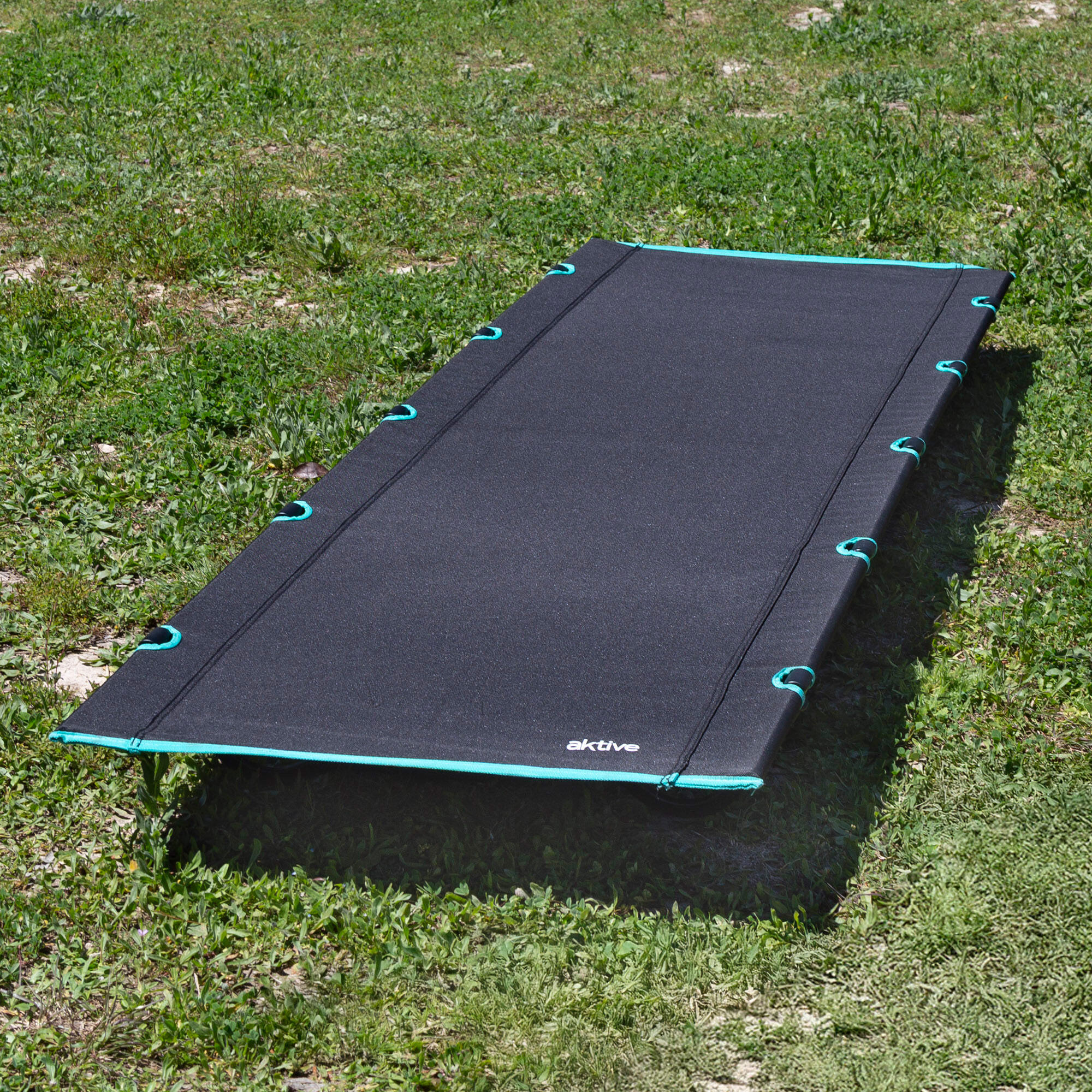 Aktive Lit de camping pliant 194x65,5x14 cm noir avec sac de transport 7/7