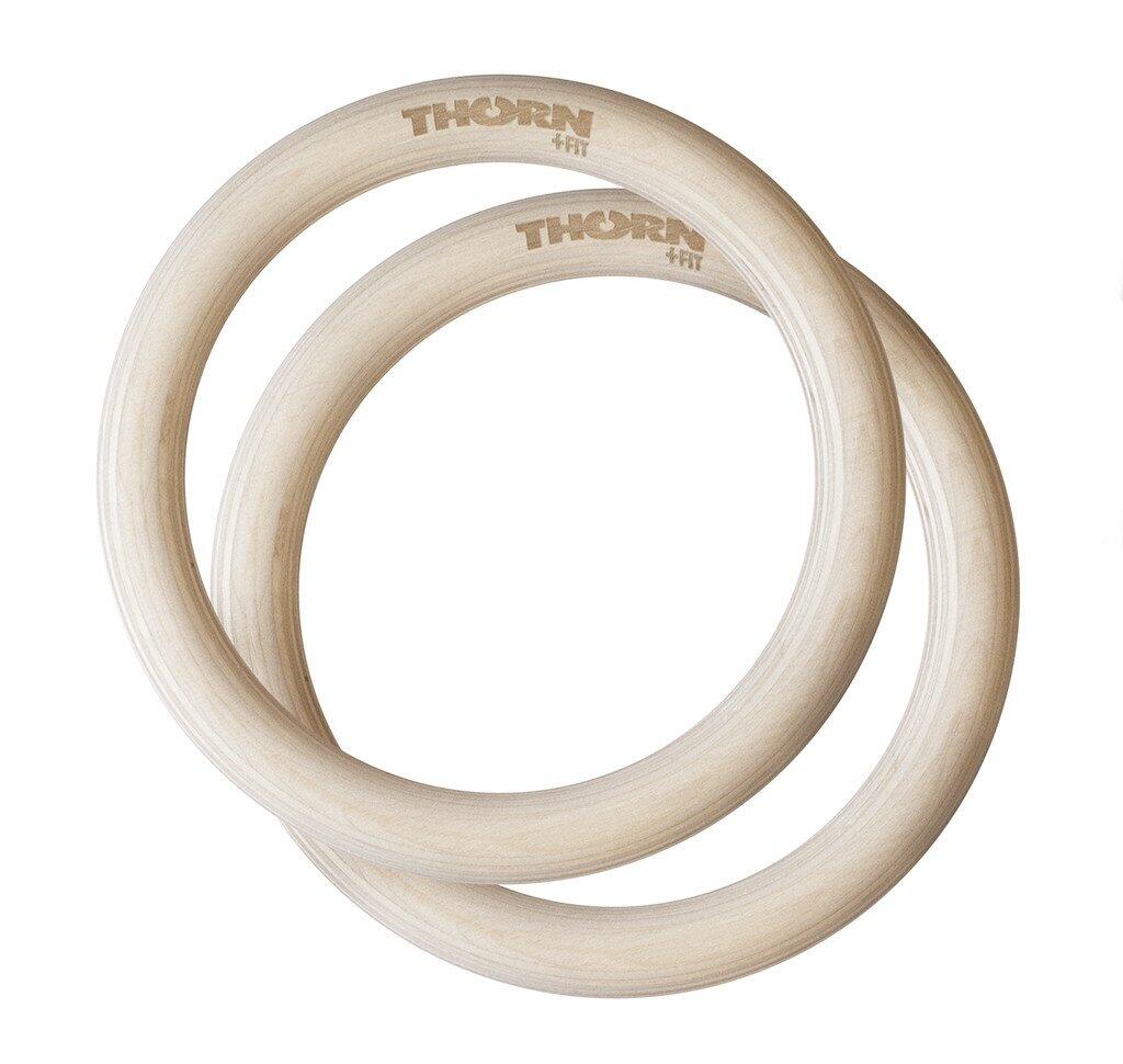 Drewniane kółka gimnastyczne z pasami 28mm Thorn Fit 2/5