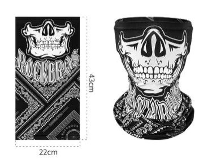 Balaclava Multifuncional ROCKBROS Crânio - Preto 4/7