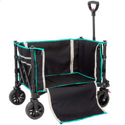 Aktive Chariot de plage pliable 70x45x95 cm noir avec roues tout-terrain