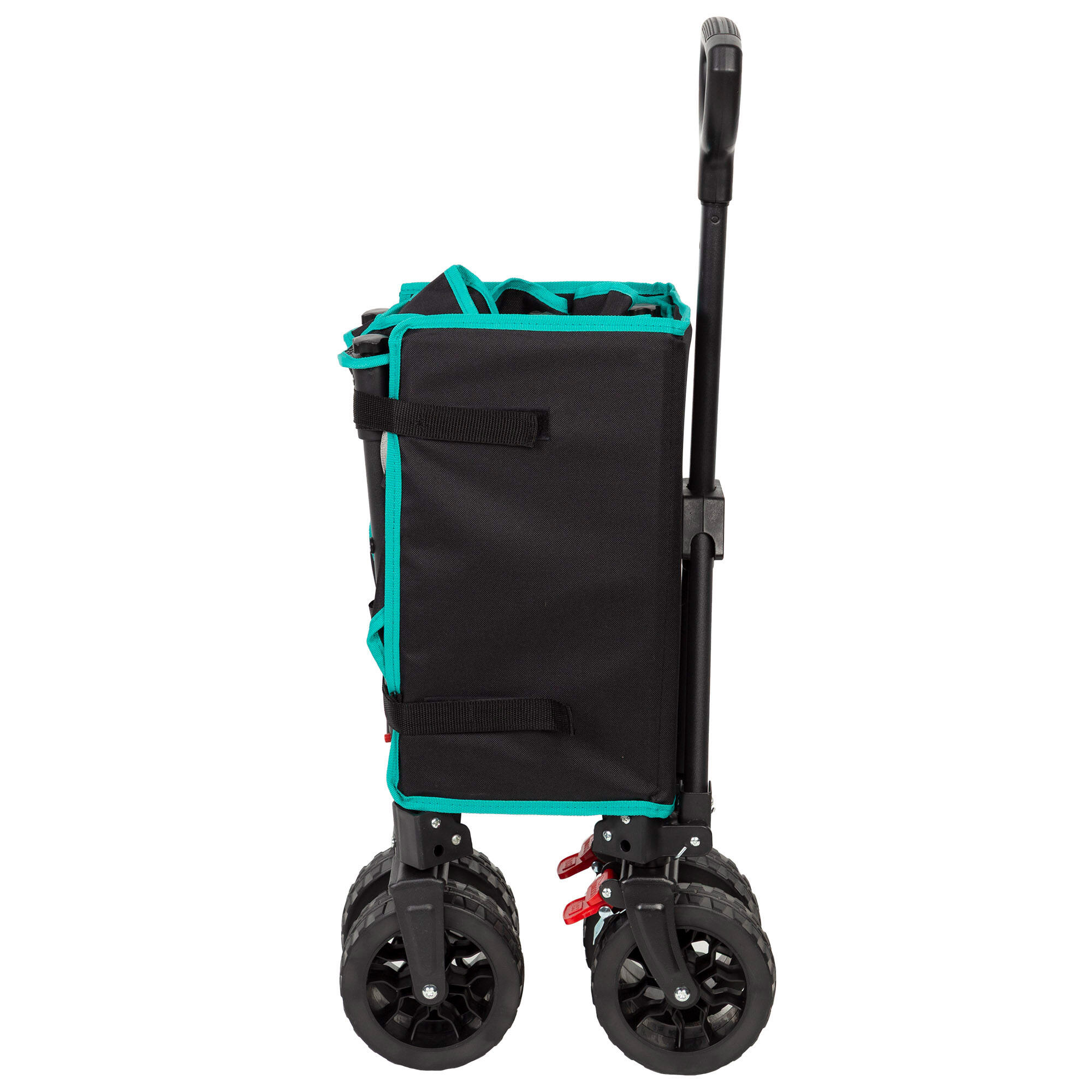 Aktive Opvouwbare strandtrolley 70x45x75/95 cm zwart met all-terrain wielen 2/7