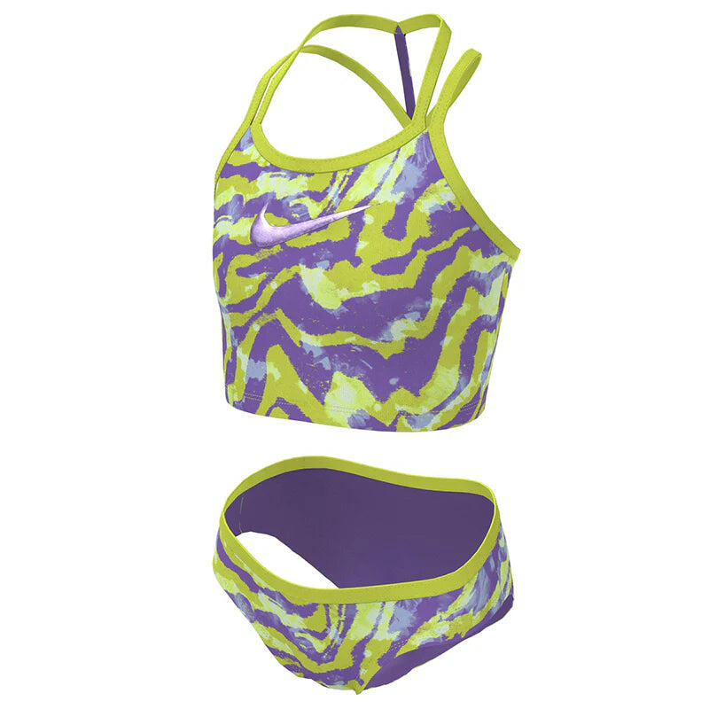 NIKE Nike Watercolor T-Crossback Midkini Girls Swimsuit violet