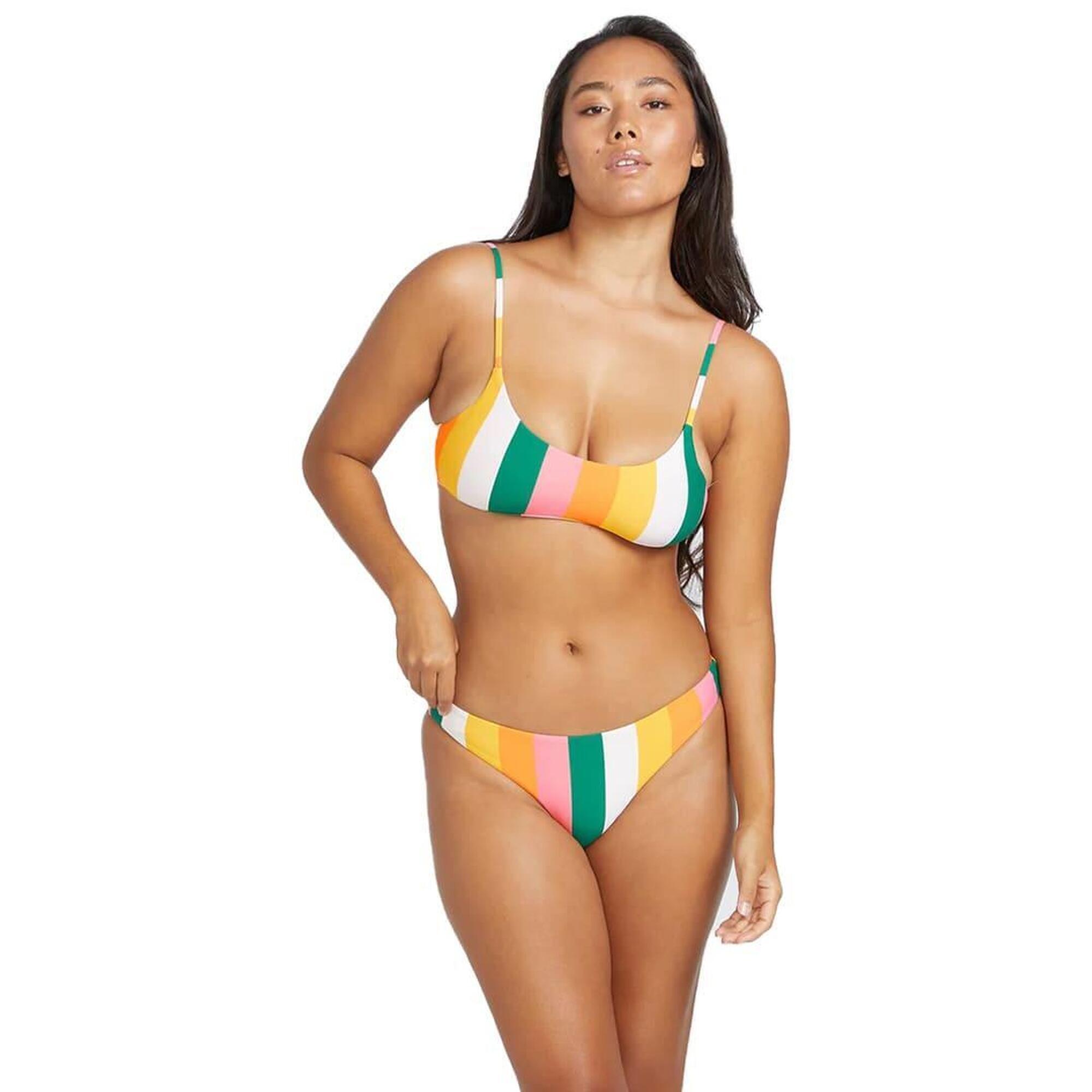 Volcom - Along Those Lines Full Bas De Maillot De Bain Femme - Maillot De Bain 2 Pièces - Rose|vert -  Xs - Decathlon