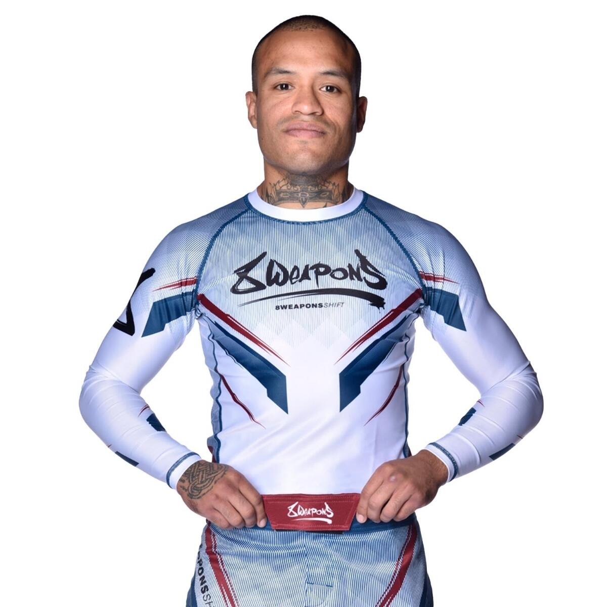 8 WEAPONS Rashguard, L/S, Shift, white-navy-red, XXL 4/7