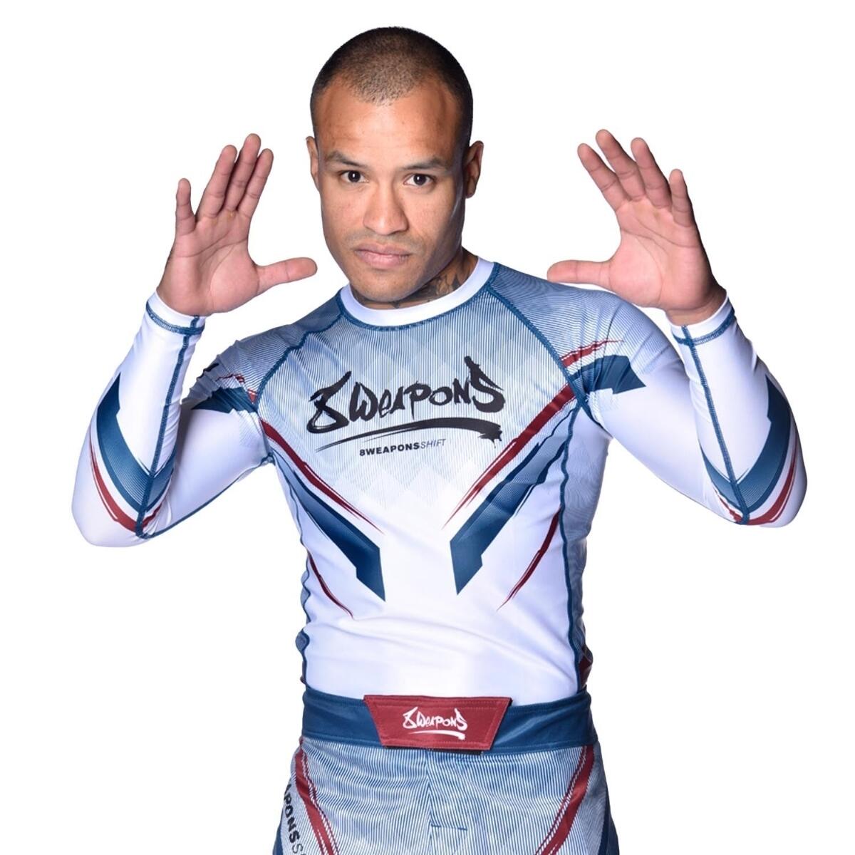 8 WEAPONS Rashguard, L/S, Shift, white-navy-red, XXL 3/7