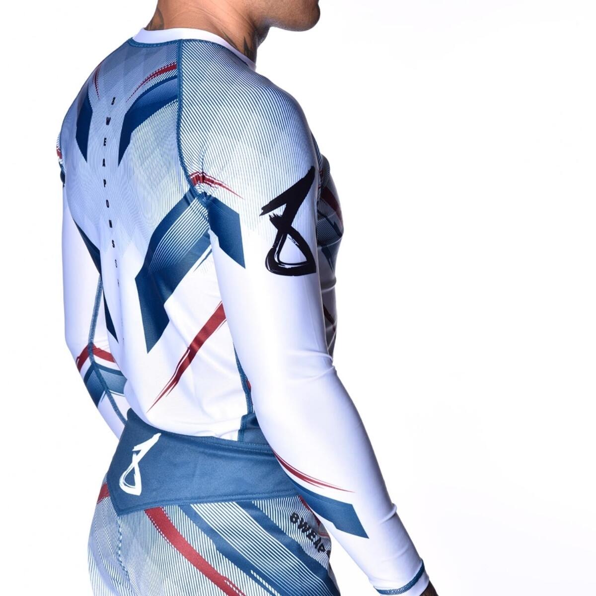 8 WEAPONS Rashguard, L/S, Shift, white-navy-red, XXL 6/7