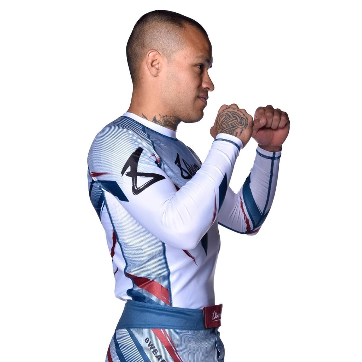 8 WEAPONS Rashguard, L/S, Shift, white-navy-red, XXL 5/7
