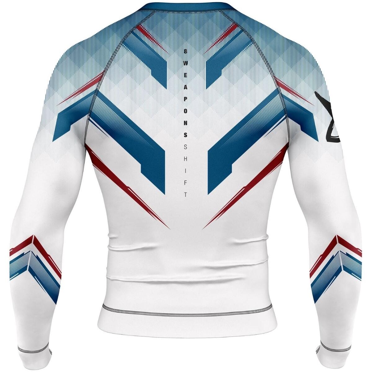 8 WEAPONS Rashguard, L/S, Shift, white-navy-red, XXL 2/7