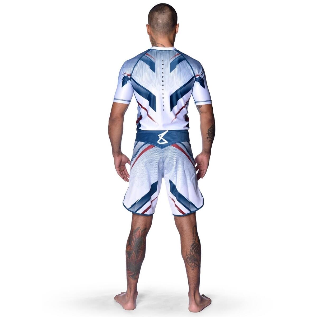 8 WEAPONS Rashguard, S/S, Shift, white-navy-red, L 2/7
