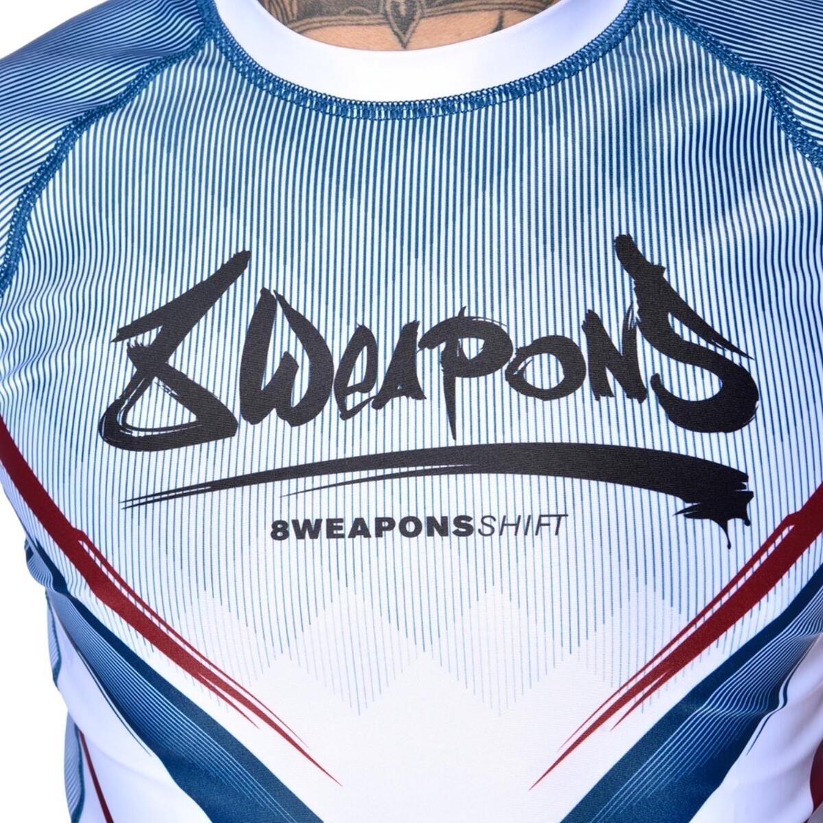 8 WEAPONS Rashguard, S/S, Shift, white-navy-red, L 7/7