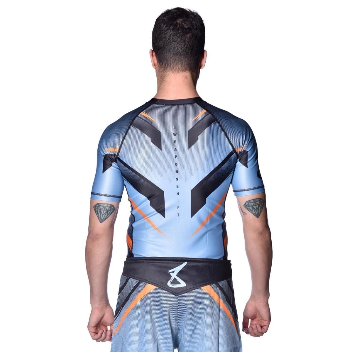 8 WEAPONS Rashguard, S/S, Shift, ice-grey orange, L 5/7