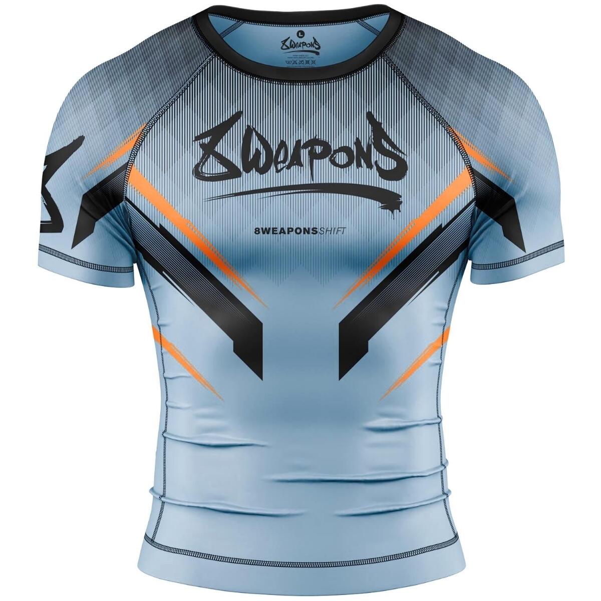 8 WEAPONS Rashguard, S/S, Shift, ice-grey orange, L 1/7
