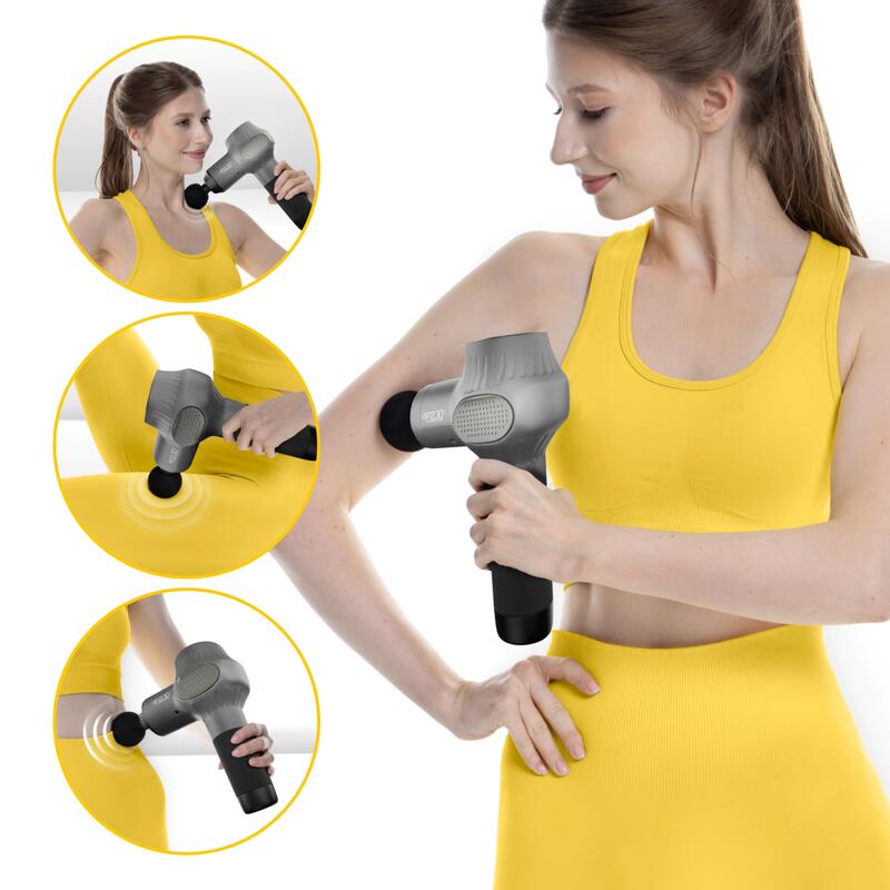 Aparat de masaj MASSAGE GUN-ACTIVE 4FIZJO cu capete de masaj interschimbabile