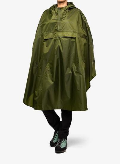 Wasserdichter Poncho Trekmates ROVE, leichter Polyester, grün, 100 cm