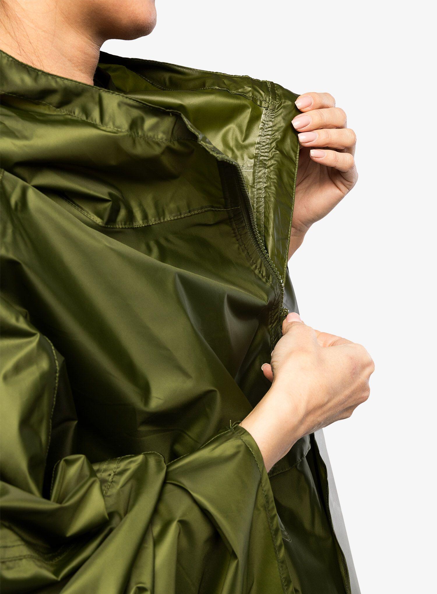 Poncho imperméable Trekmates ROVE léger polyester vert semi‑circulaire 100 cm 6/7