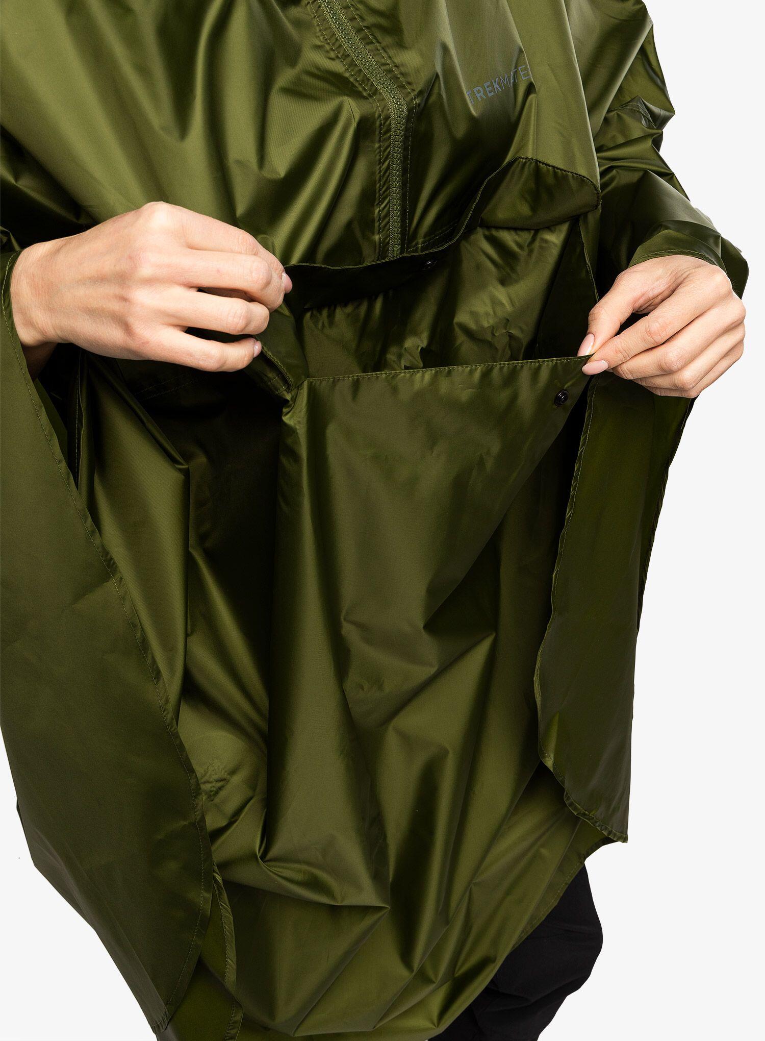 Poncho imperméable Trekmates ROVE léger polyester vert semi‑circulaire 100 cm 4/7