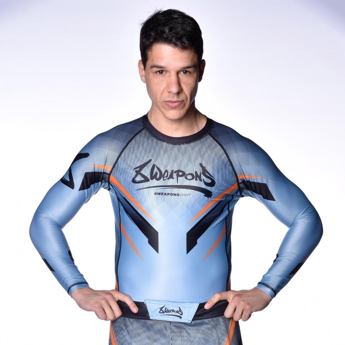 8 WEAPONS Rashguard, L/S, Shift, ice-grey orange, M 3/7