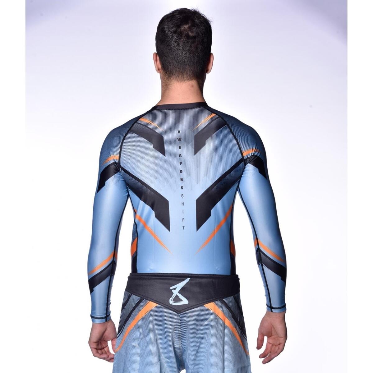 8 WEAPONS Rashguard, L/S, Shift, ice-grey orange, M 6/7