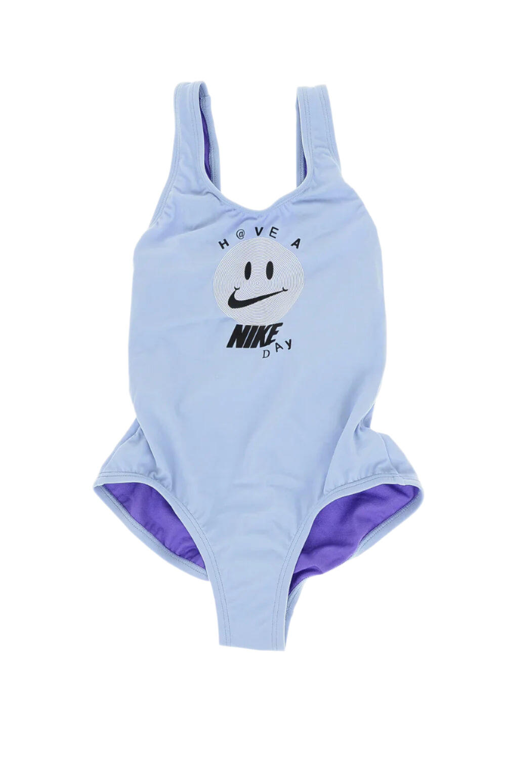 NIKE Costume da bagno Nike Multi Logo Ragazza Blu con schiena a U