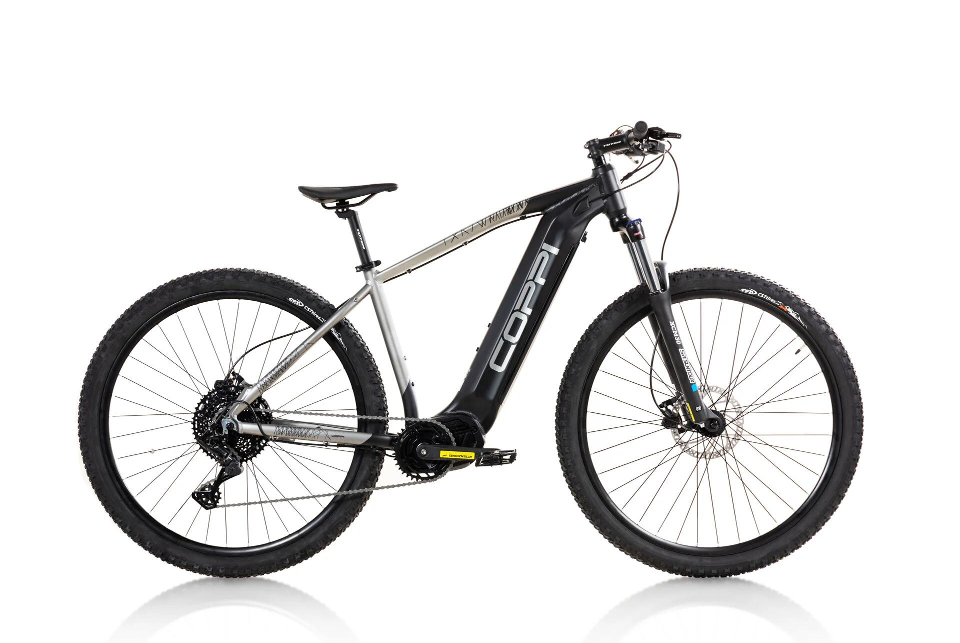 COPPI Bici elettrica a pedalata assistita Coppi trailer MTB nero grigio