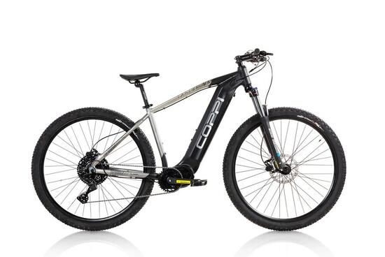 Bici elettrica a pedalata assistita Coppi trailer MTB nero grigio