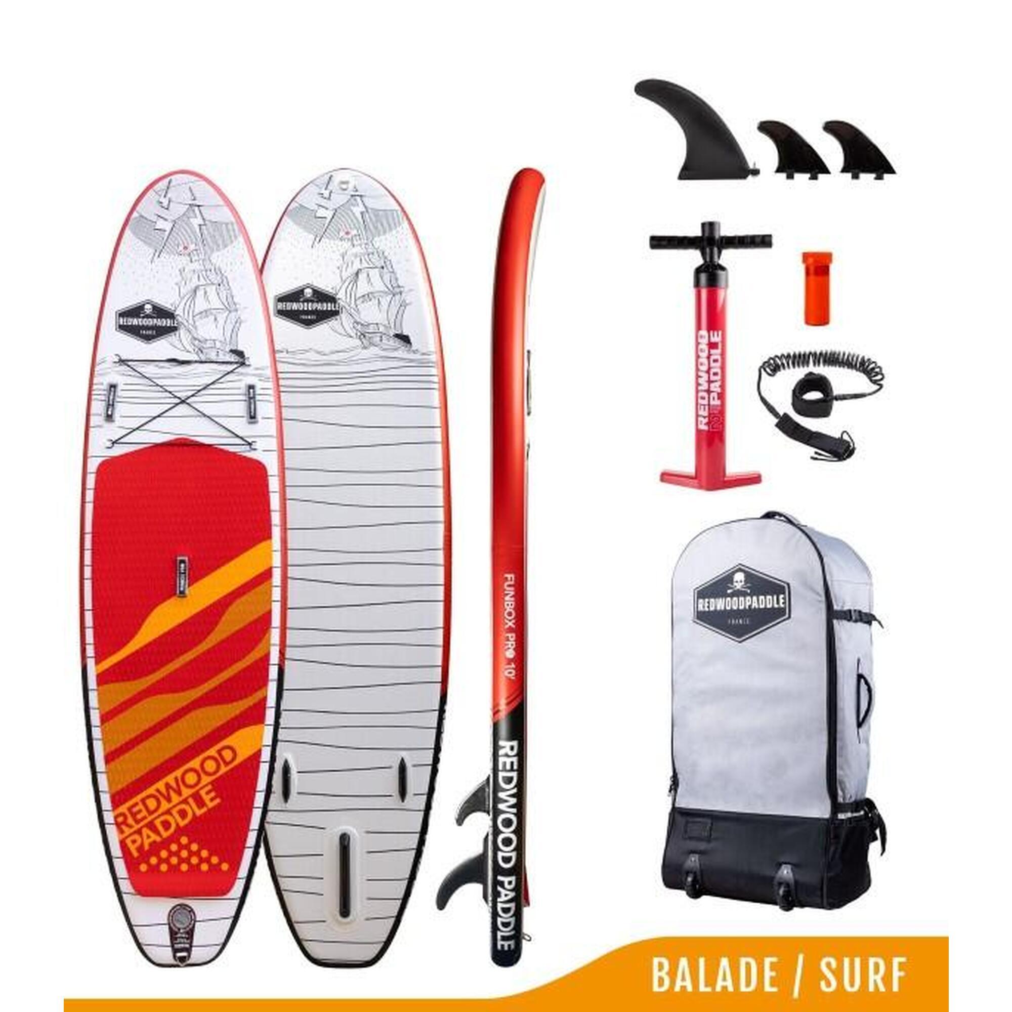 Redwoodpaddle - Stand Up Paddle 10' Red - Set De Stand Up Paddle - Blanc|noir|rouge - No Size - Decathlon