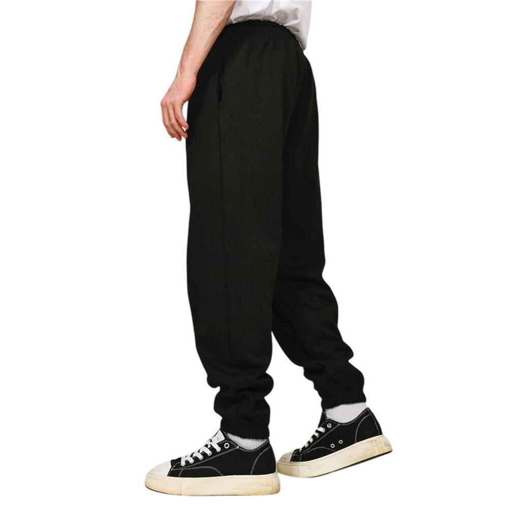 Unisex Adult Premium Combed Cotton Oversized Jogging Bottoms (Black) 2/2