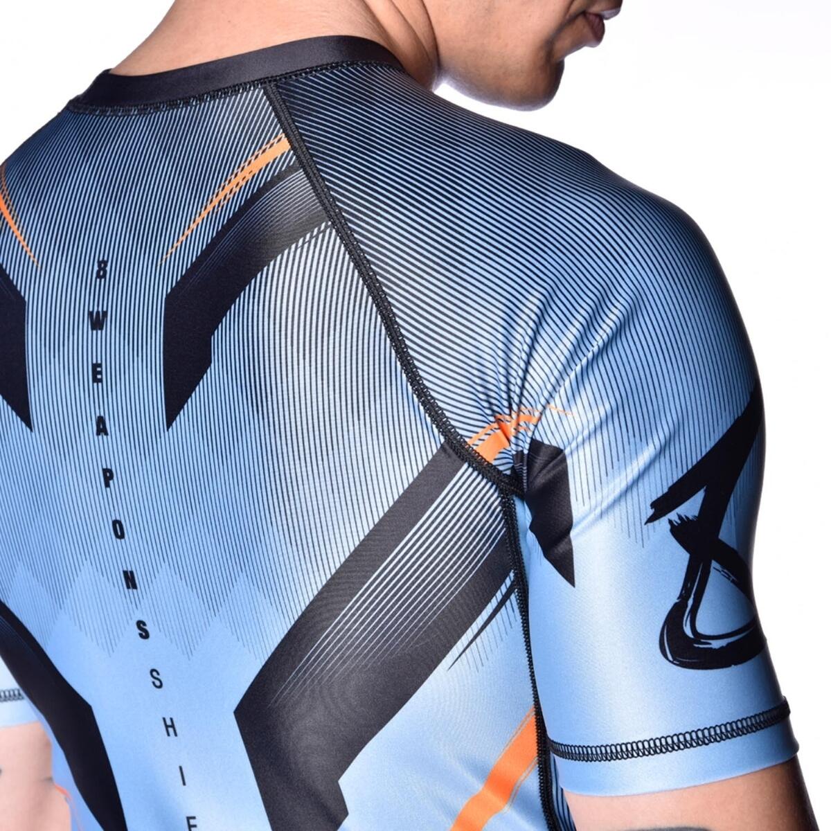 8 WEAPONS Rashguard, S/S, Shift, ice-grey orange, L 6/7