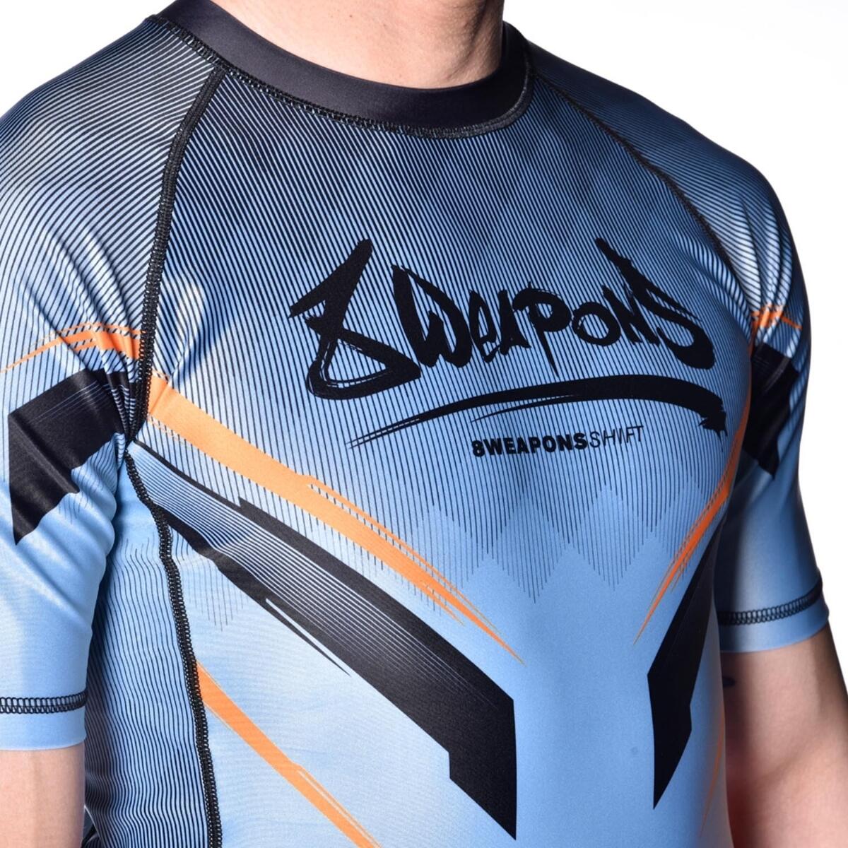 8 WEAPONS Rashguard, S/S, Shift, ice-grey orange, L 7/7