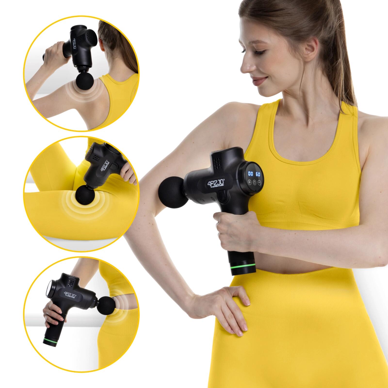 Masażer ręczny MASSAGE GUN PRO+ 4FIZJO wymienne końcówki masujące