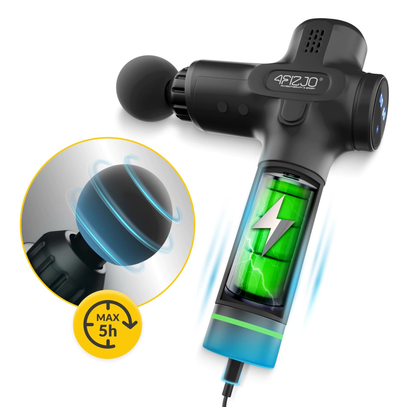 Ruční masážní přístroj MASSAGE GUN PRO+ 4FIZJO 4/7