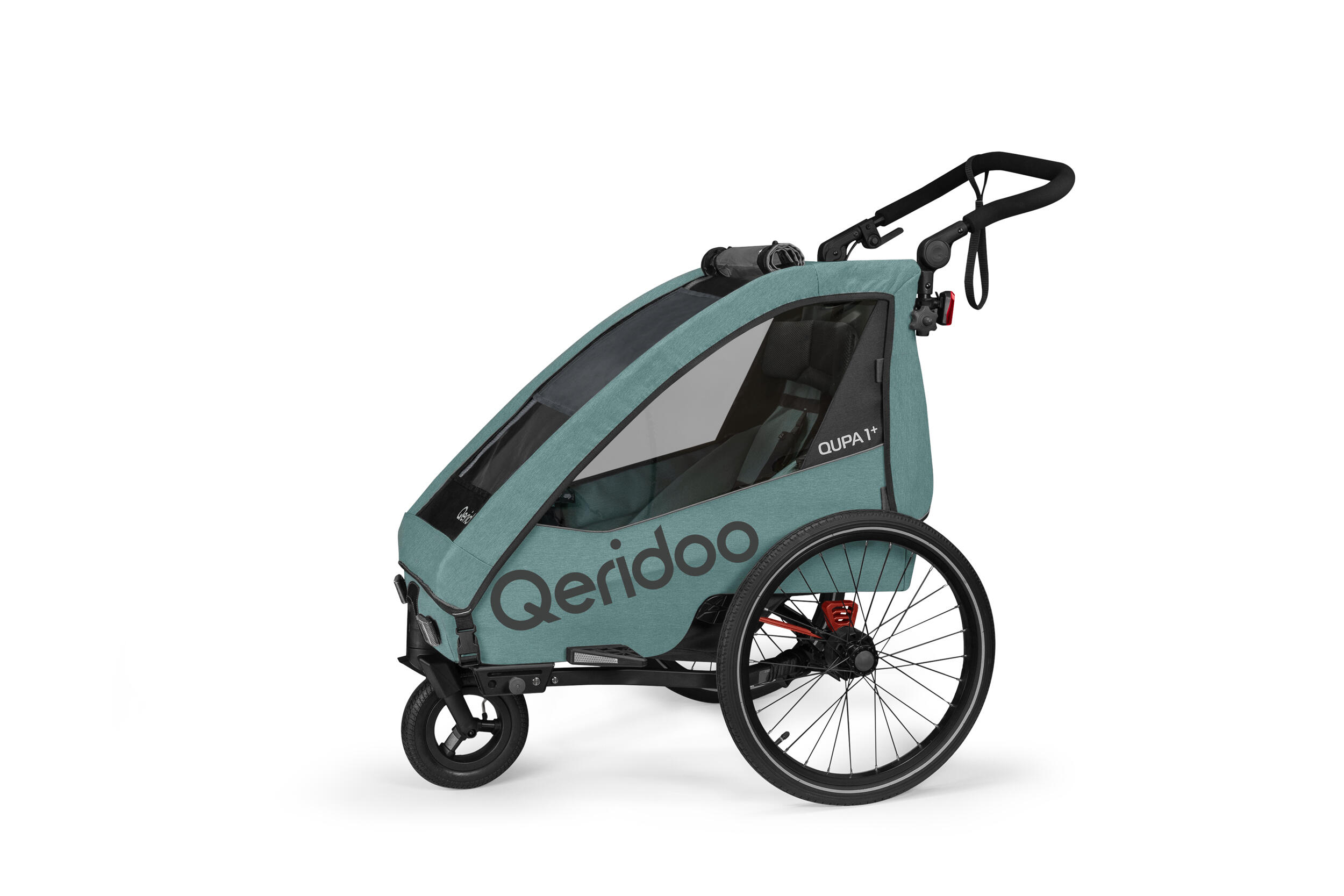 QERIDOO Qeridoo Fahrradanhänger QUPA 1 Plus Mineral Blue