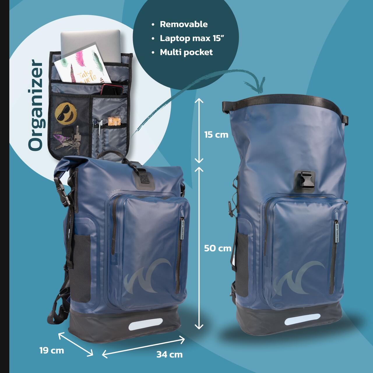 Plecak Turystyka Watrflag Waterproof Backpack 30l Niebieski