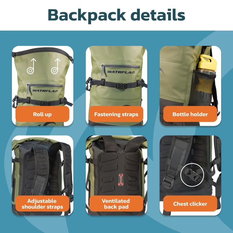 Sac à dos IMPERMEABLE 25L Vert olive