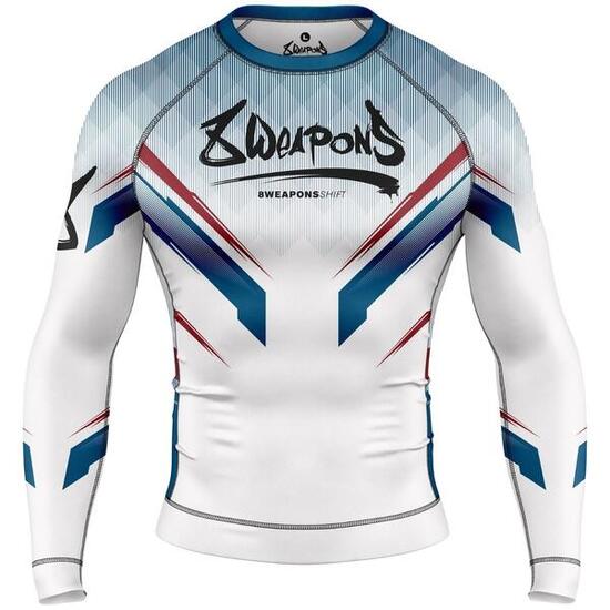 Rashguard 8 WEAPONS Shift Langärmlig Lycra 260gsm weiss