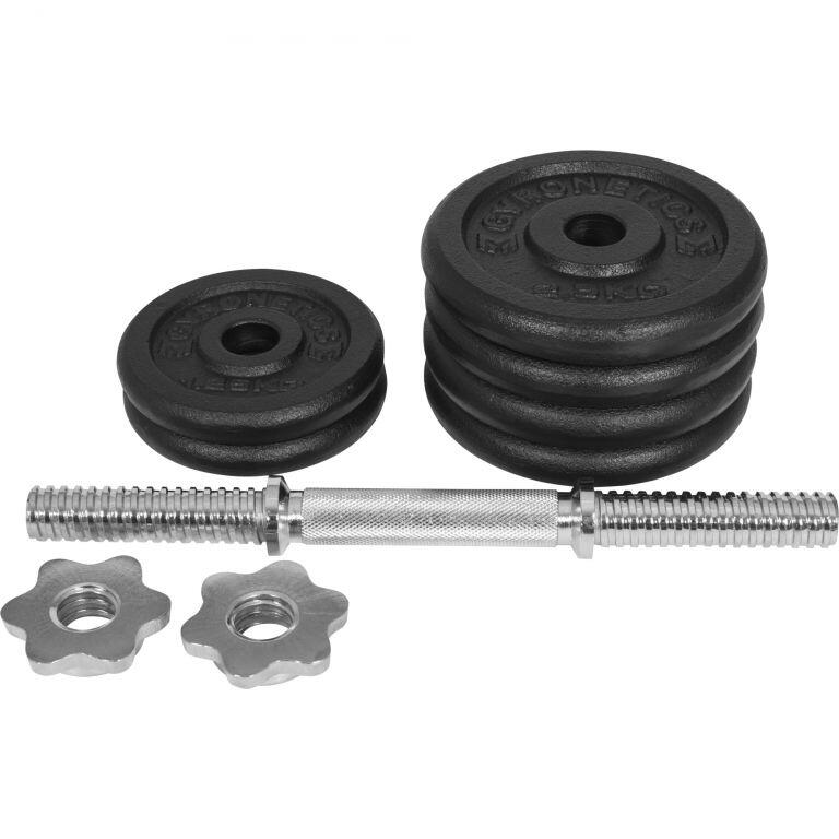 Kit Mancuernas Musculación Gyronetics Hierro Fundido 15Kg Diámetro 25mm 5/7
