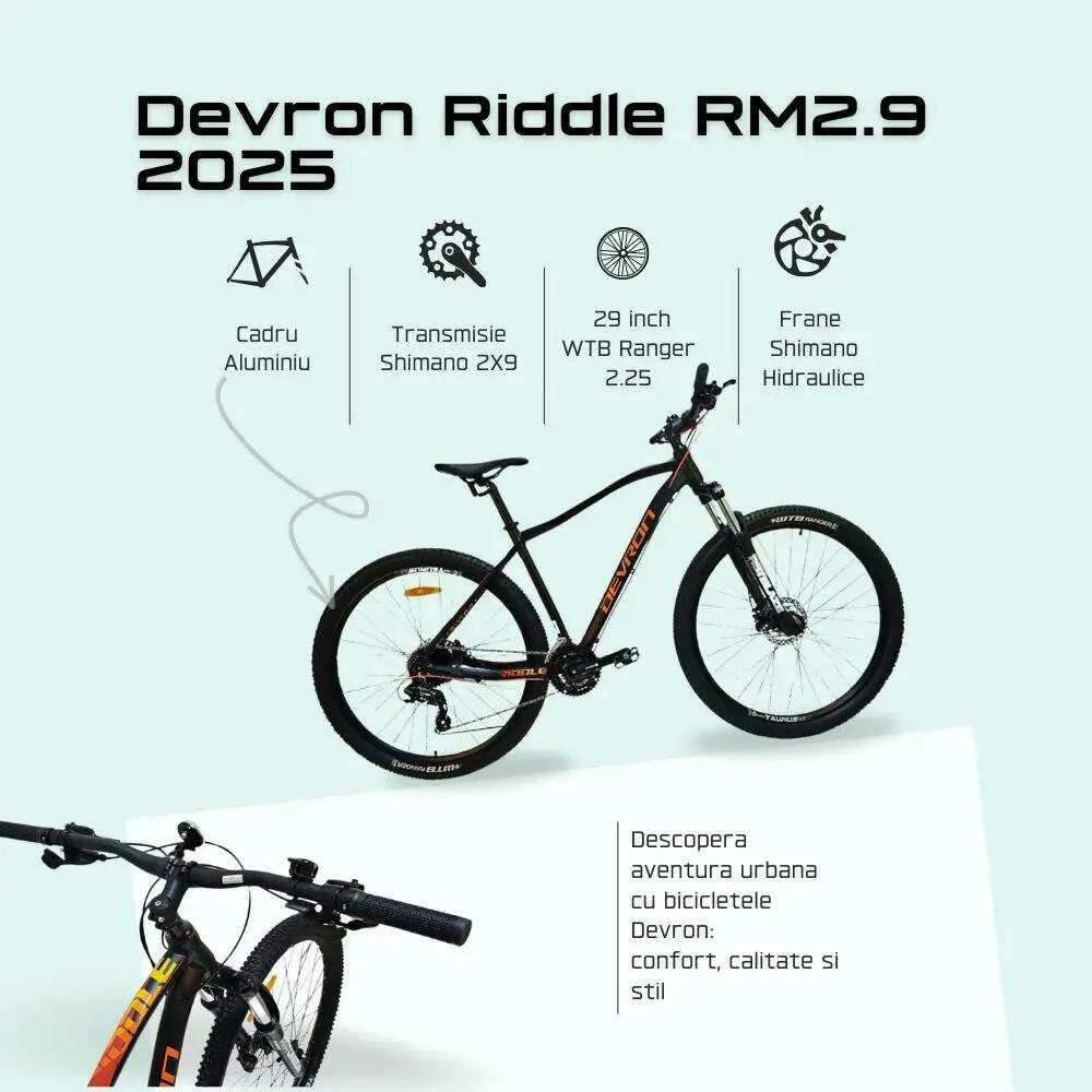 Mtb kerékpár Devron Riddle RM2.9 2025 - 29 hüvelyk, M, fekete 2/4