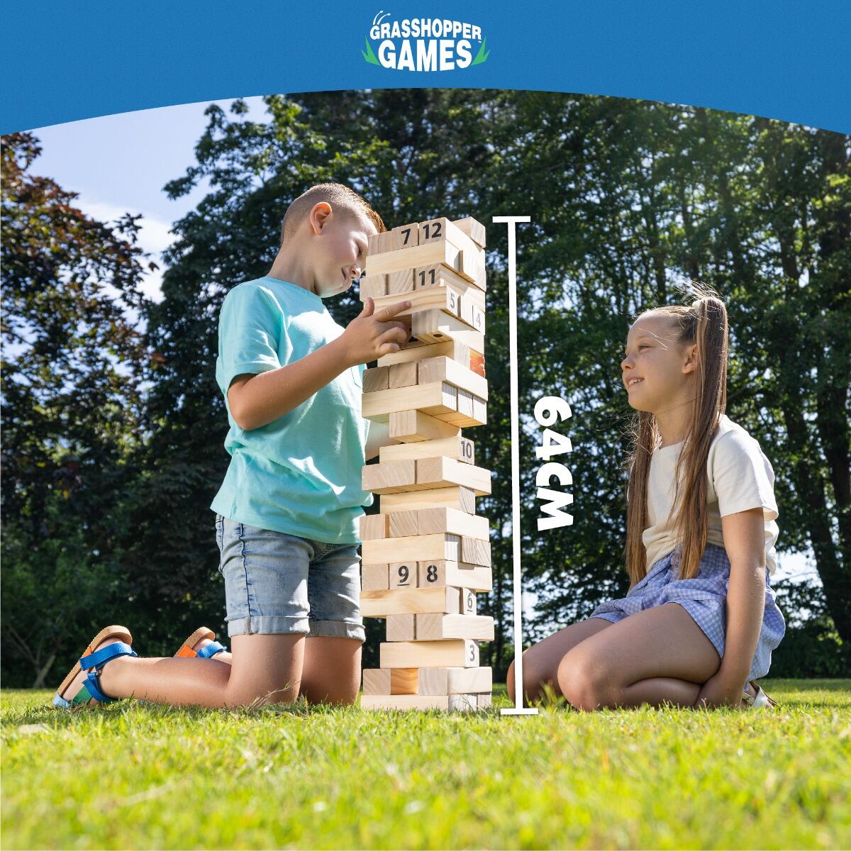 Grasshopper Games 4 in 1 Set 4 KUBB Number KUBB and Stack ‘N’ Fall, Complete Set 6/6