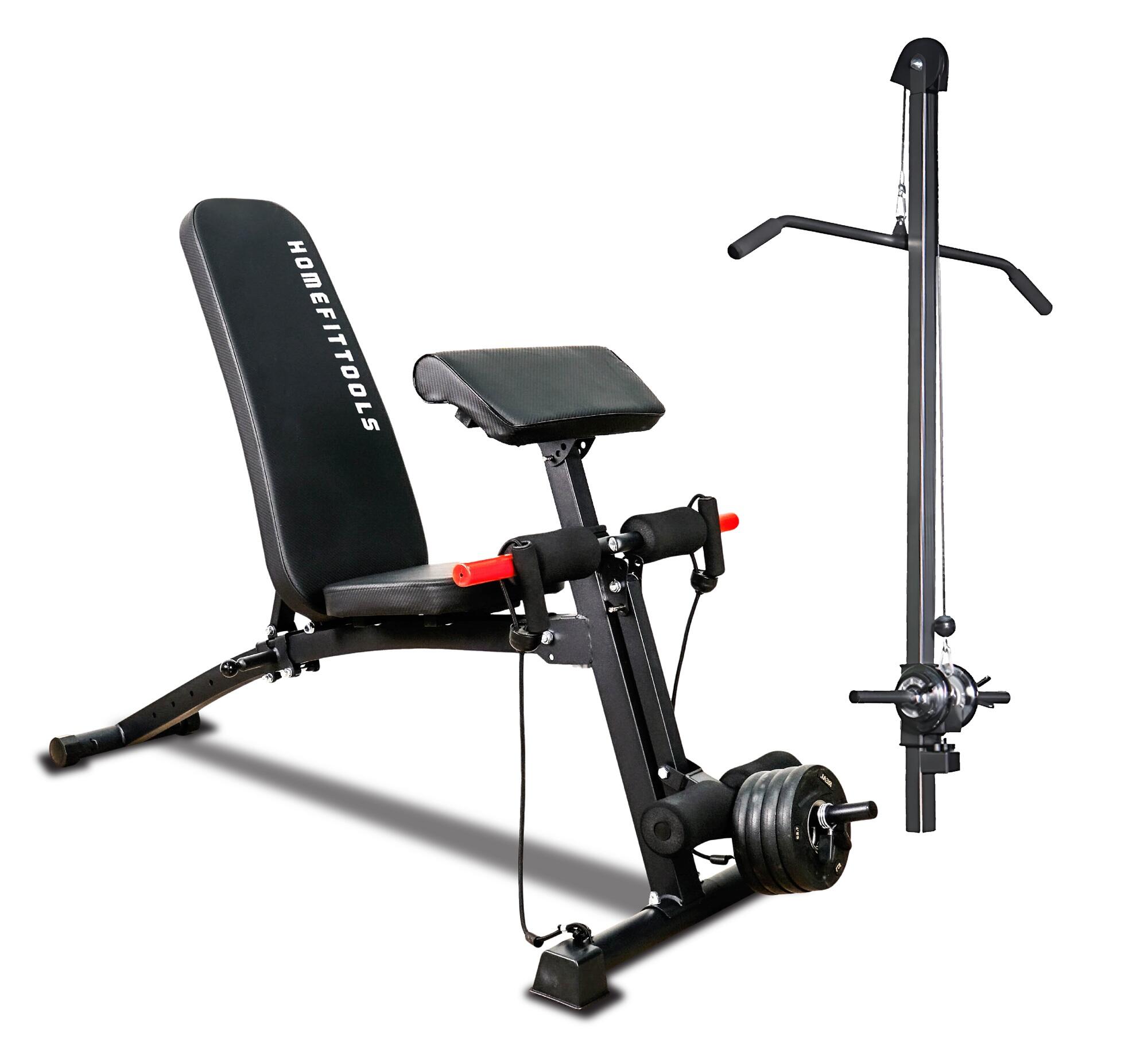 P1 adjustable bench + Arm+Lat Extension - Homefittools