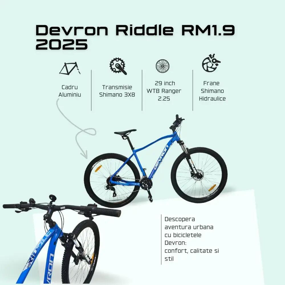 Bicicletta MTB Devron Riddle RM1.9 - 29 pollici, M, blu 3/4