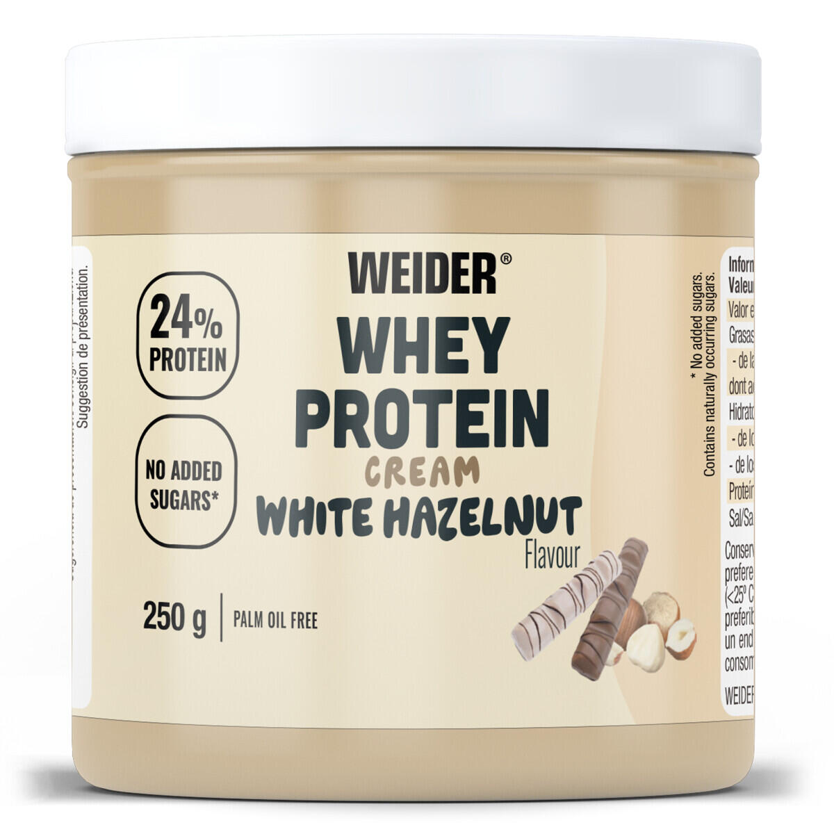 WEIDER Crema proteica - Whey Protein Cream - Cioccolato Bianco e Nocciola 250g