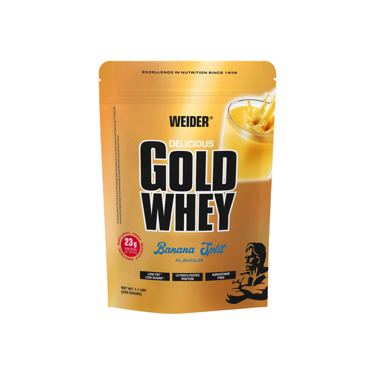 WEIDER Concentrato di siero di latte - Gold Whey - Banana Split 500g
