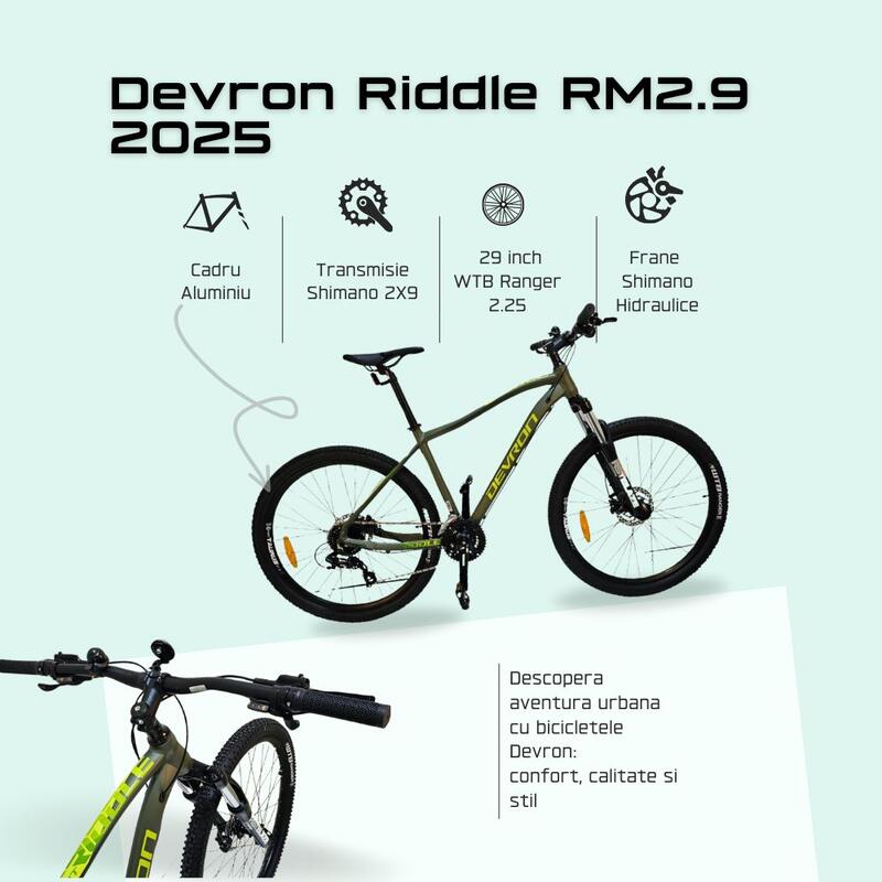 Bicicleta Devron Riddle RM2.9 2025 - 29 Inch, M, Verde