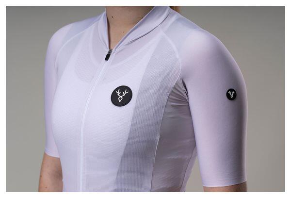 Kurzarm Trikot für Frauen LeBram Galibier Weiß 5/7