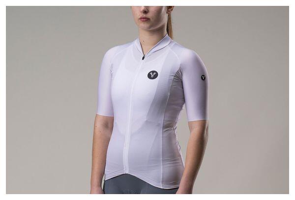 Kurzarm Trikot für Frauen LeBram Galibier Weiß 2/7